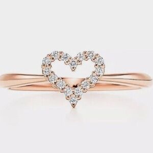 Tiffany & Co Heart 0.06ct Diamond Ring 18K Rose Gold Size4 $2300